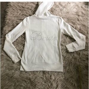 White Hoodie with Bride in Sequins